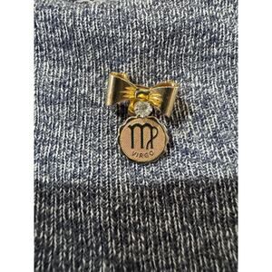 Vintage Virgo Zodiac Bow Brooch – Gold Tone with Convertible Pendant Charm